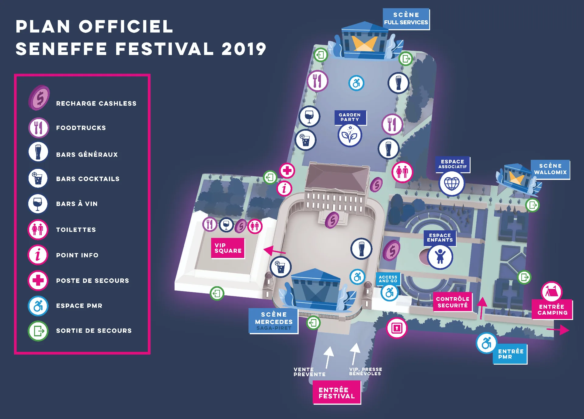Plan officiel du Seneffe Festival 2019